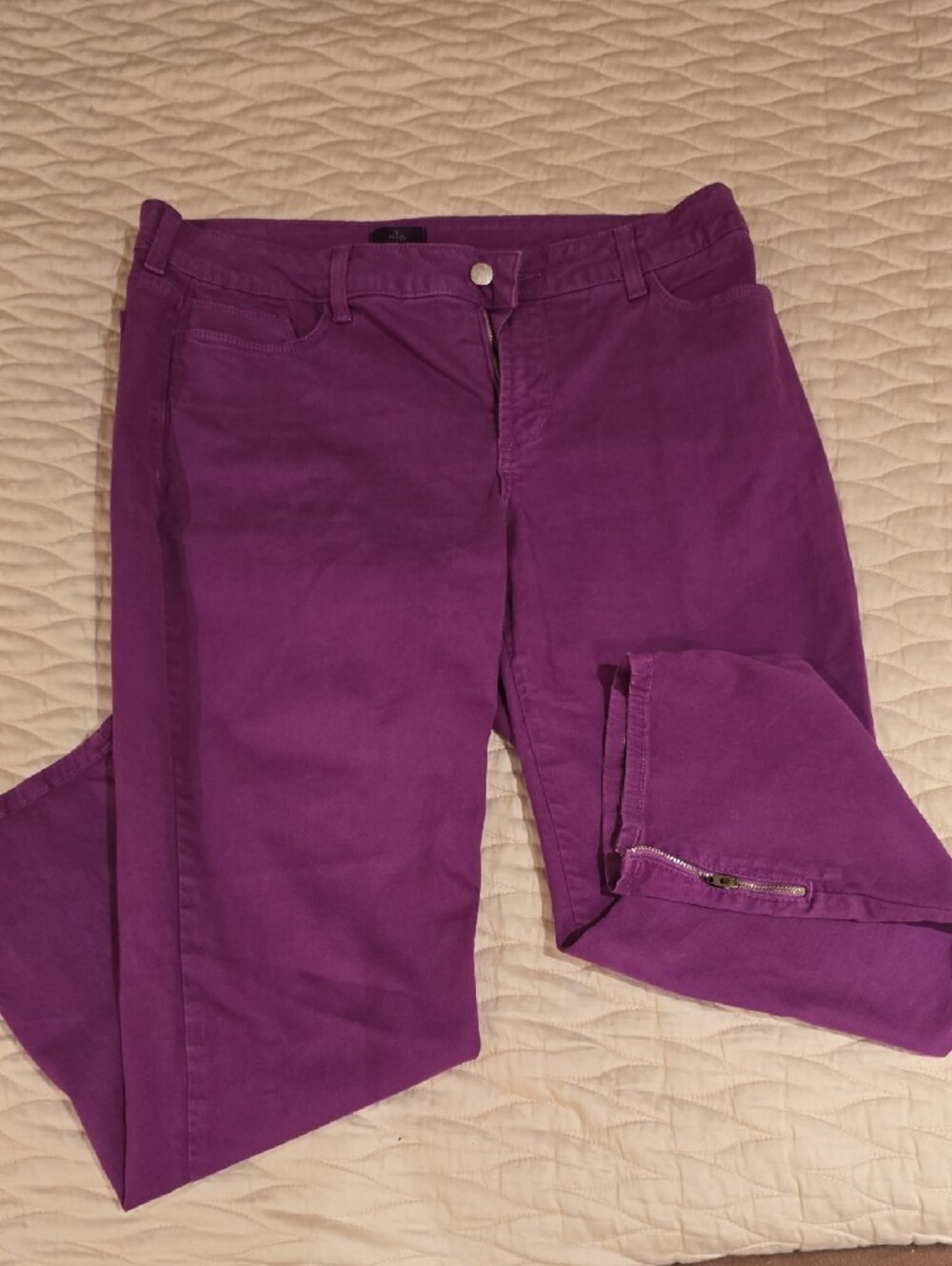 NYDJ Deep Berry Purple Denim Pants,  Size 14